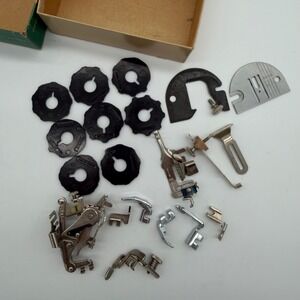 Vintage Singer Sewing Machine Attachments Lot Cams Feet Parts w Box Mixed